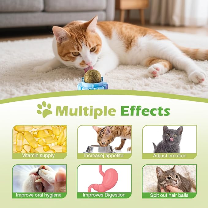 Catnip Balls Catnip Ball Toys Including 4 Pieces Suitable for All Breeds of Cats Relieve Anxiety