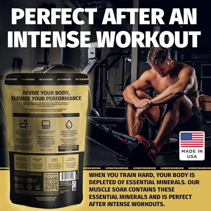 Coach Soak Recovery Bath Soak - Faster Absorption Than Epsom Salt for Pain - Rejuvenating Magnesium Flakes with 21 Minerals, Essential Oils & Bath Salts, 3lbs (Energizing Citrus)