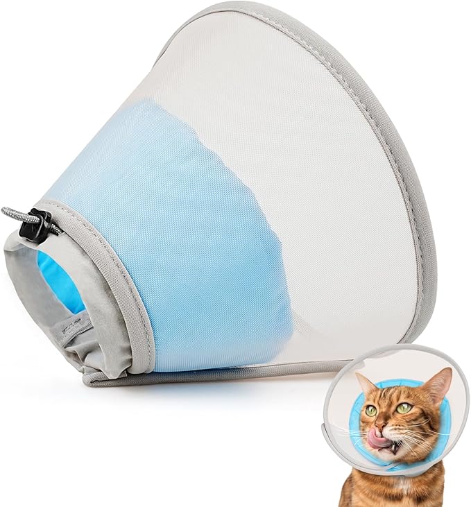 Cat Cone Collar Soft: Comfortable Waterproof Mesh Recovery Cone After Surgery to Stop Licking and Scratch, Alternative to Plastic Elizabeth Head/Neck Cone
