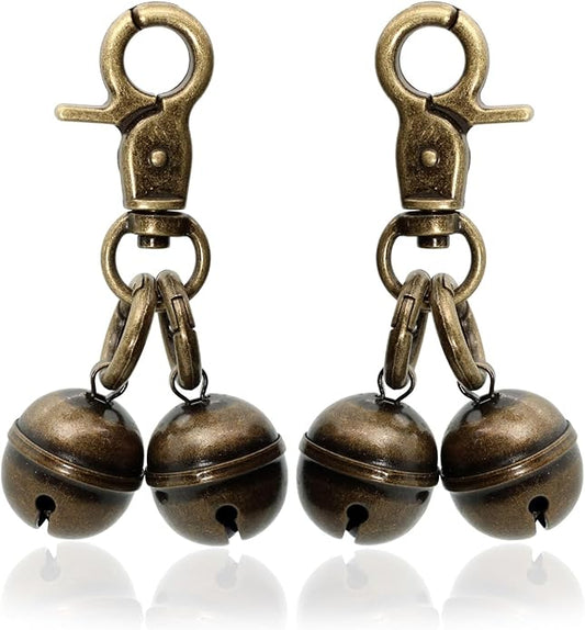 Copper Bells for Dog Collars with Snap Clips - Made of Pure Copper for Dogs/Cat - Clear Sound & No Rust - Save Birds Wildlife, Know Where Your Pet Christmas Sounds