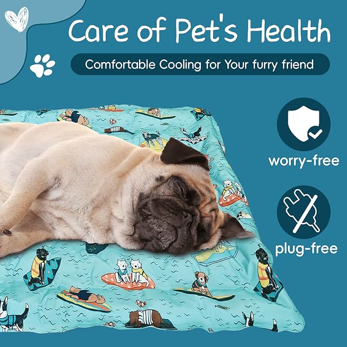 Cooling Pad for Dog,Instant Pet Cool Mat for Puppy,Comfortable Cool Pet Mat for Cat.Portable Dog Bed for Summer. Suitable for Outdoor Summer Crate Pad.Long Time Cooling.Animal(Size-M 15.7 * 19.7in)