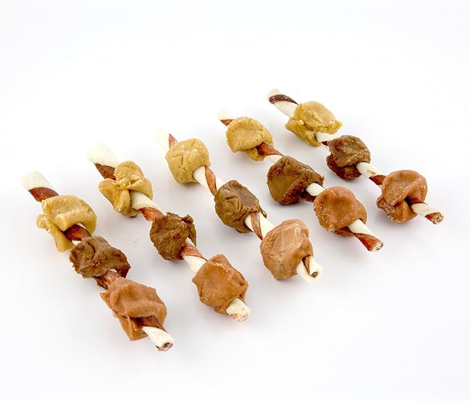 Good'n'Fun Triple Flavored Rawhide Kabobs for Dogs, 2 Pack, 4 oz