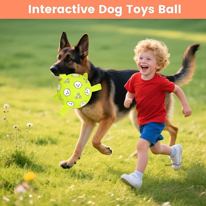 Dog Toys, Durable Dog Soccer Ball with Straps, Interactive Dog Toys, Water Fetch Ball for Tug of War, Puppy Toys for Indoor/Outdoor – Fun Dog Birthday Gift for Small & Medium Dogs, 6 Inch