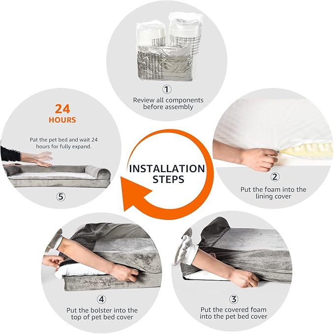 Amazon Basics Dog Bed with Cooling Gel Memory Foam, Pressure-Relief Support for Dogs up to 30lbs, Non-Slip Bottom, Machine Washable Cover, Medium Sized (30" x 20"), Brown