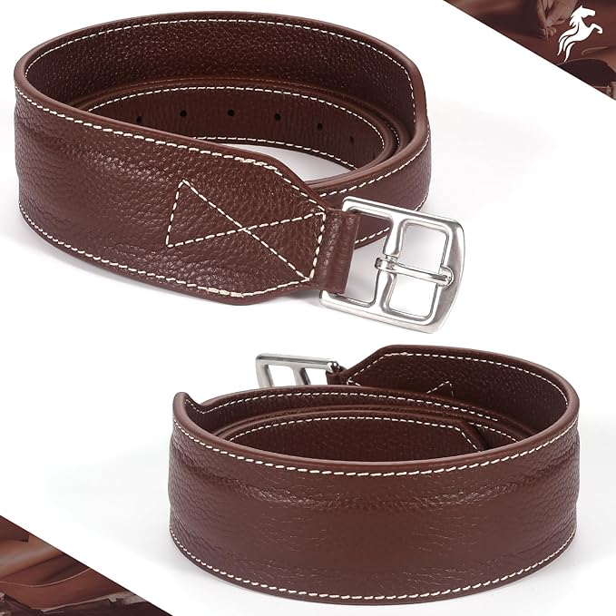 Jeereal Stability Stirrup Leathers with Strong Nylon Core for Equestrian Riding Wide Body English Stirrup Leathers