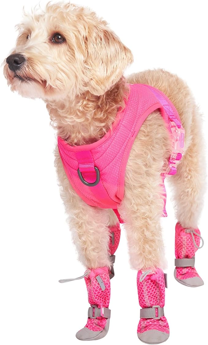 Canada Pooch Dog Boots for Hot Pavement - Dog Boots & Paw Protectors with Anti Slip Rubber | Water Friendly, Breathable Dog Shoes for Hot Days, Great for Dogs Neon Pink - Size 3