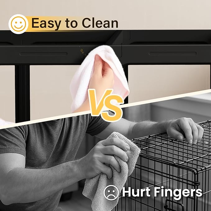 Acrylic Clear Dog Play Pen Indoor, Plastic Puppy Playpen with Door, Clear PlayPen for Dog Cat Rabbit Ferret, Easy Assemble Pen, Preferable Small Cage, 23.6" H, 10PCS, Black