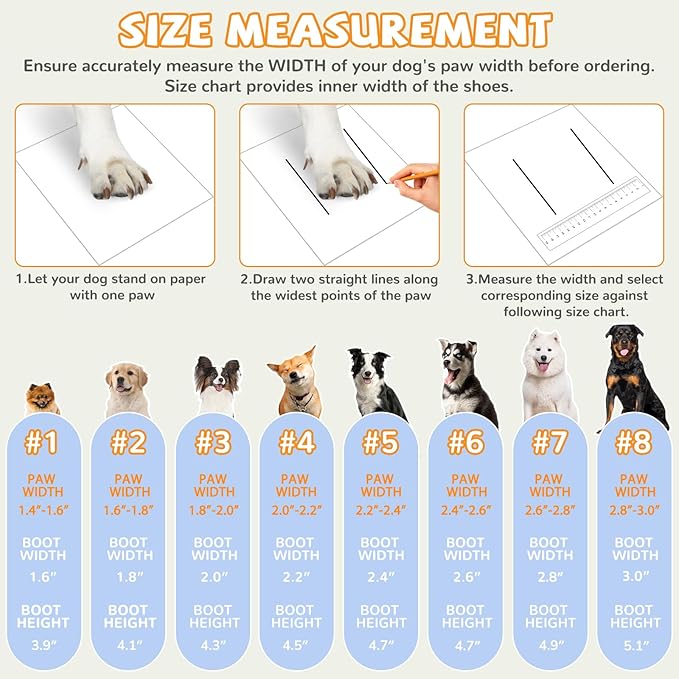 Dog Shoes for Medium Large Size Dogs, Breathable Dog Shoe for Hot Pavement, Dog Booties and Paw Protectors to Prevent Licking, Anti-Slip Dog Boots with Reflective for Summer, Hiking, Snow (Size 8)