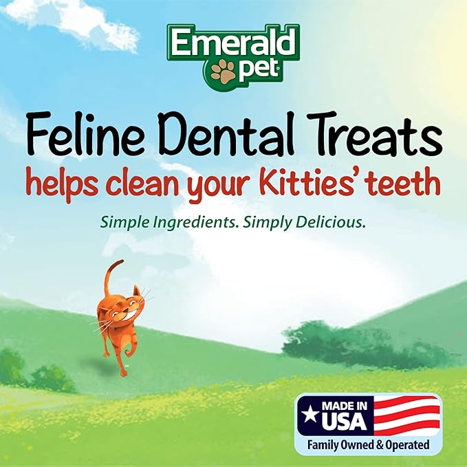 Feline Dental Treats — Tasty and Crunchy Cat Dental Treats Grain Free — Natural Dental Treats to Clean Cat Teeth, Freshen Cat Breath, and Reduce Plaque and Tartar Buildup — Tuna Treats, 11 oz