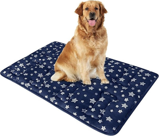 Dog Crate Mat (42" X 28"), Soft Dog Bed Mat with Cute Prints, Personalized Crate Pad, Anti-Slip Bottom, Machine Washable Kennel Pad