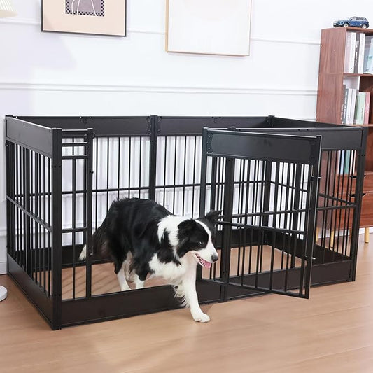Dog Playpen, 35.4" Height Dog Pen Indoor, Heavy Duty, Safe and Sturdy, Furniture Style Puppy Pen