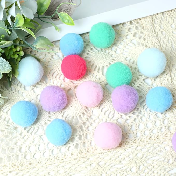 30 Pcs Soft Plush Cat Ball,Cat Toy Balls,Bulk Cats Toys,Puff Balls,Fuzzy Colorful Cats Ball for Pet Playing Exercising