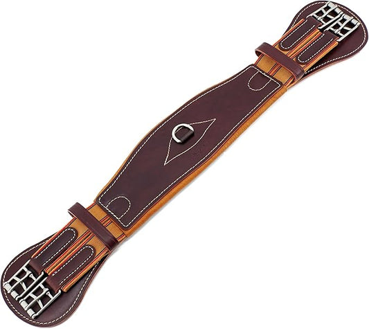 Jeereal English Dressage Girths,Breathable Horse Girth for English Saddle,Premium Equestrean Gear,Made Genuine Leather
