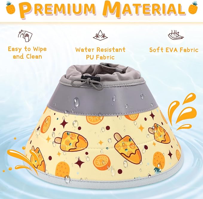 Cat Cone Collar Soft to Stop Licking, Adjustable, Foldable Lightweight Kitten Cones After Surgery Recovery for Cats & Kittens, Cat Cone Alternative (Orange, S)