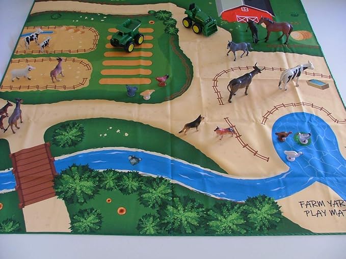 Farm Play Mat for Farm Toys | Foldable Solution |Large Size 57” x 57” | Farm Animals | Tractor Play| Activity Mat | by Play Mat Factory