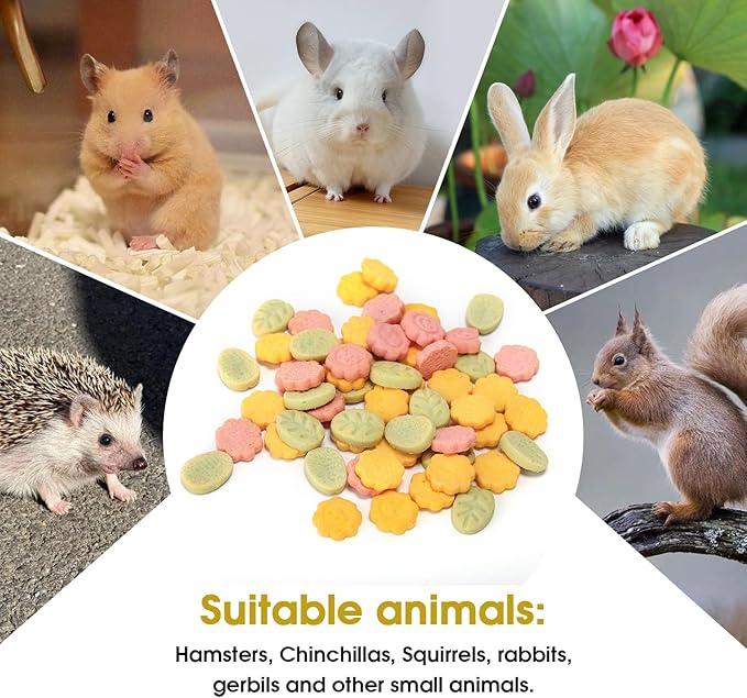 Abizoo 3 Vegetable Chews Treats: Grain Free Natural Snacks with Beet, Carrot, Spinach for Hamsters, Rabbits, Guinea Pigs & Gerbils Crunchy for Digestive Support & Dental Health 1.76oz/50g