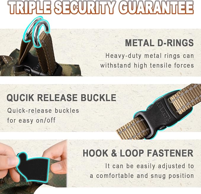 Dog Harness Step in Dog Vest Harness, Reflective Adjustable Puppy No Pull Harness Breathable Soft for Small and Medium Dogs Cats, Camo, XS