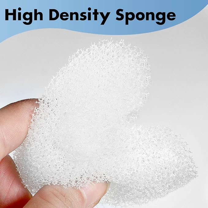 8 Pack Cat Water Fountain Filters Replacement, 4 Carbon Filters and 4 Foam Sponge Pre-Filter Fit for Multiple Ceramic and Stainless Steel Pet Fountains