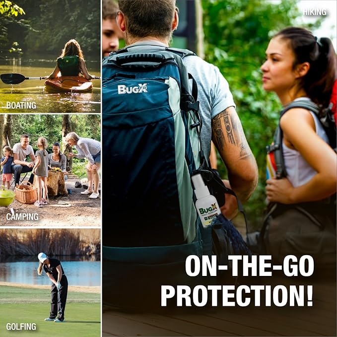 CoreTex Bug X FR DEET-Free Insect Repellent Spray - 2oz Bottle of Natural Geranium Oil to Protect Against Mosquitoes, Flies, & Fleas - Travel Size Bug Repellent Spray Bottle