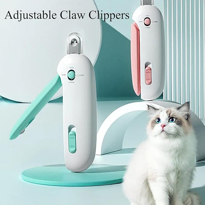 Celery Pets Nail Clippers, Adjustable Claw Clippers for Cats, Round-Hole Trimmer with Dust Storage, Safe Pet Claw Clipper Grooming Tool, Adjustable Nail Cutter for Small Large Cat/Dog (Blue)