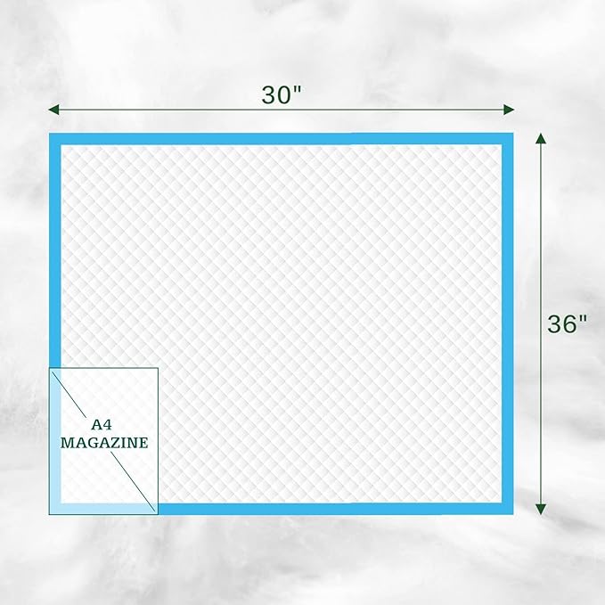 50 Count Bed Pads with Adhesive Strip 30"x36" Thicken Elderly Adults Incontinence Underpads Disposable, Heavy Duty Absorbent Chucks Waterproof, XL Extra Large Puppy Pee Training Pad