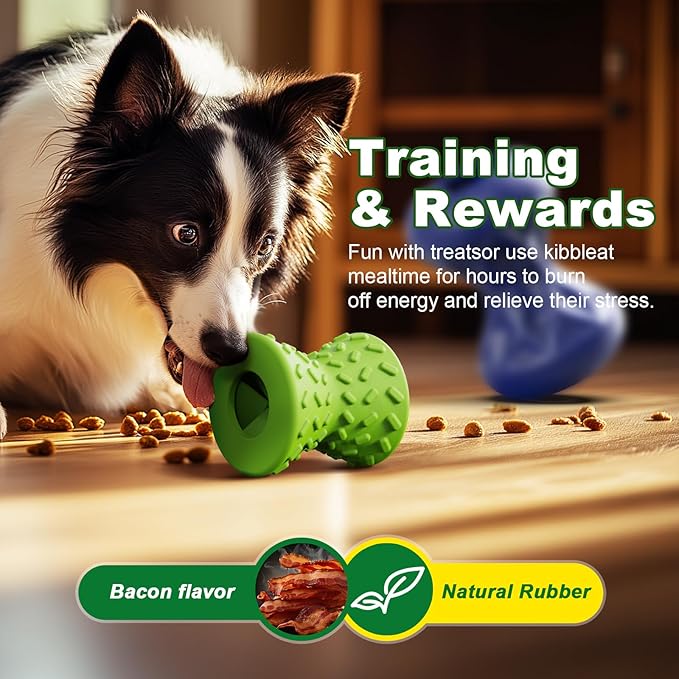 Dog Toys for Aggressive chewers, Indestructible Toy for Small Dogs Interactive Toy Dog chew Toys (Green + Blue)