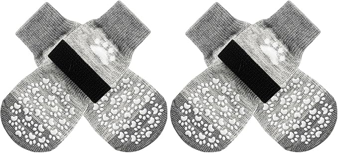 EXPAWLORER Anti Slip Dog Socks to Prevent Licking Paws, Dog Shoes for Hot Pavement, Dog Booties for Small Medium Large Senior Dogs, Traction Control Boots & Paw Protectors for Hardwood Floors
