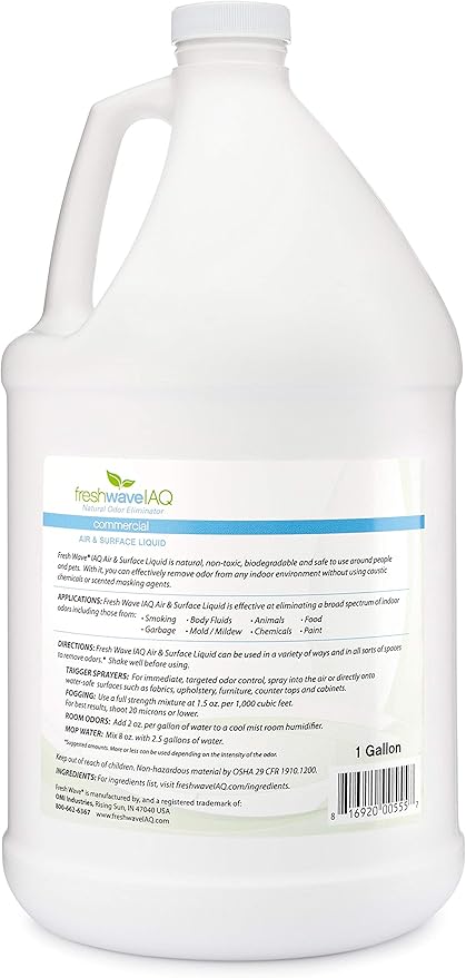 Fresh Wave IAQ Commercial Odor Eliminating Air & Surface Liquid, 1 Gallon | Safer Odor Relief | Natural Plant-Based Odor Eliminator | Odor Absorber for Home or Commercial Areas