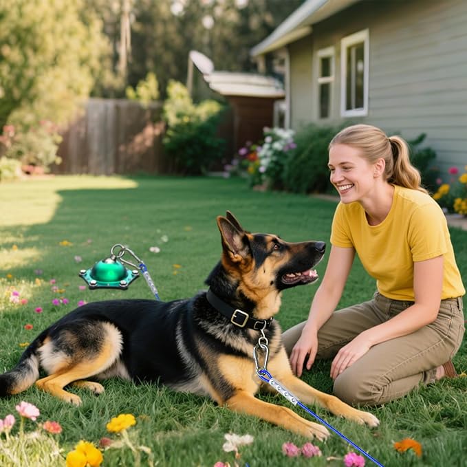 Dog Tie Out Cable and Stake for Yard,(up to 200lbs) 360°Swivel Run Anchors- No Tangle,with 30FT Heavy Duty Tie Out Cable for Dogs,Dog Runner for Yard,Ideal for Outdoor Camping
