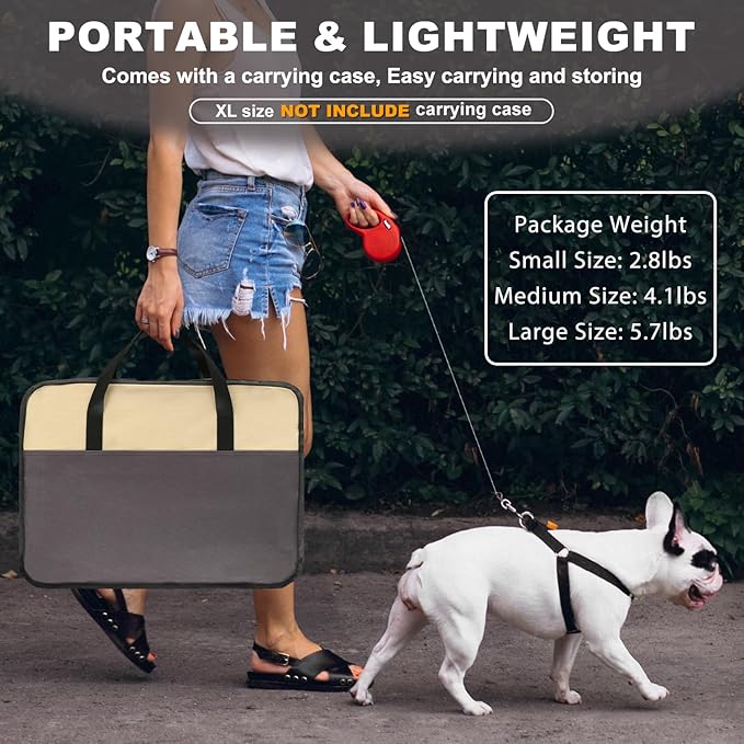 Aivituvin Portable Pet Playpen, Foldable Dog Tent Crate Cage for Puppies and Cats, Exercise Pop Up Dog Kennel with Carrying Case Indoor Outdoor, Waterproof and Zipper Top Cover Door, Brown