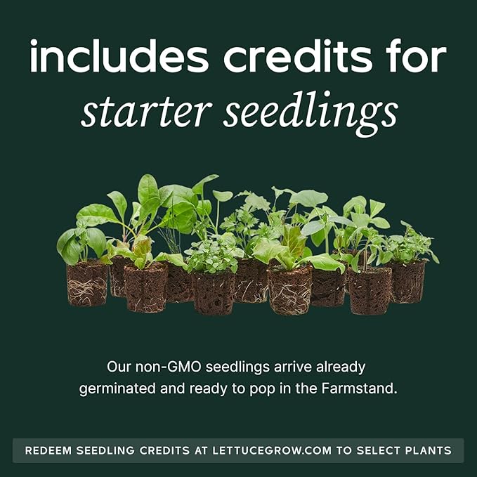 Farmstand Starter Kit + 24 Seedling Credit | Medium Hydroponic Growing System Kit | Self-Watering Outdoor Vertical Garden Planter Tower | 4ft 10in | Made in USA