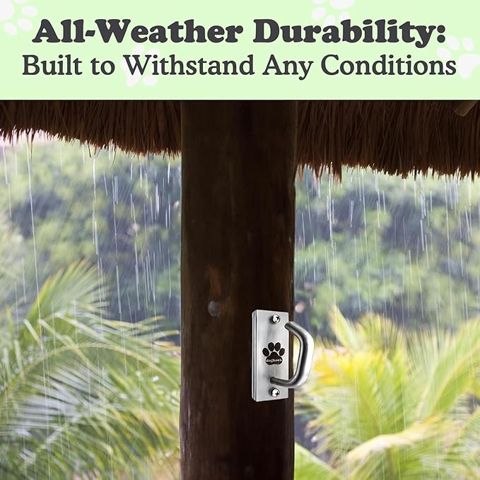 Canine Hitch- Secure Dog Leash Parking Mounted Indoor – Outdoor Wall Hook - Tie Out Stainless Steel Practical Lead Management for Home & Business, Standard Size 2 Pack