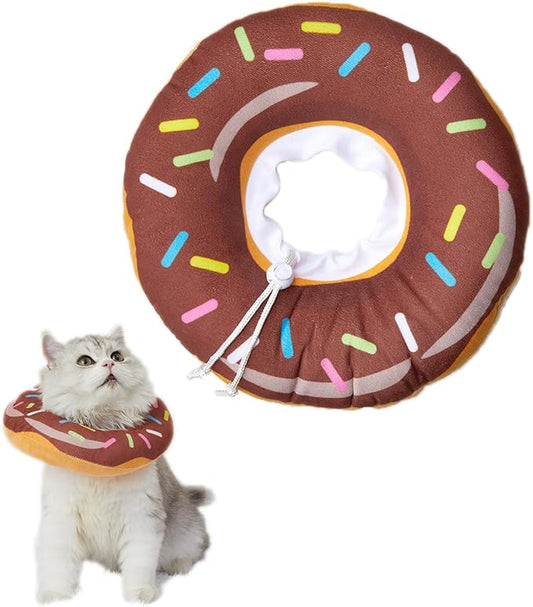 Amakunft Adjustable Cat Cone Collar Soft, Cat Recovery Collar, Cone for Cat After Surgery, Cat Neck Cone, Elizabethan Collar for Cat and Kitten (Donut M (Neck:6"-13"))