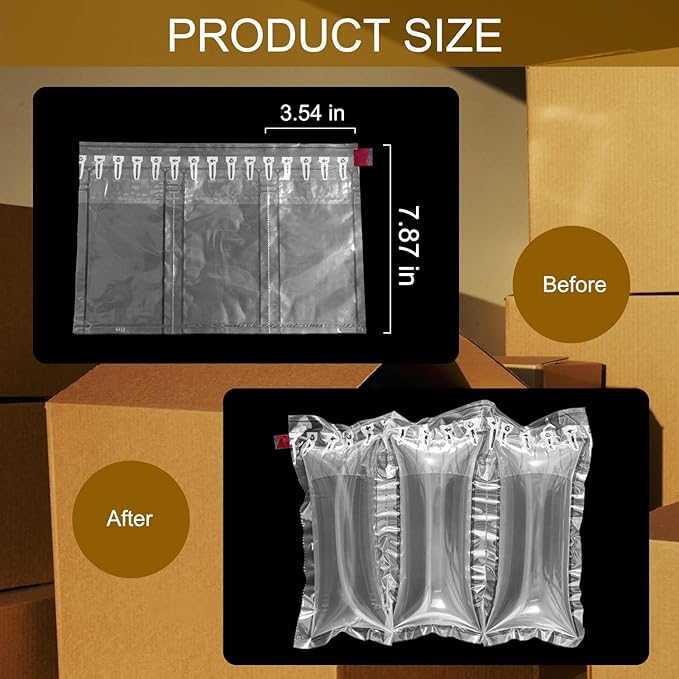 Air Pillows for Shipping with pump 400 Count Inflatable Packaging Air Bags, Alternative to Packing Peanuts, Packing Box filler Purse Stuffers for Shape 3.54" x 7.87"