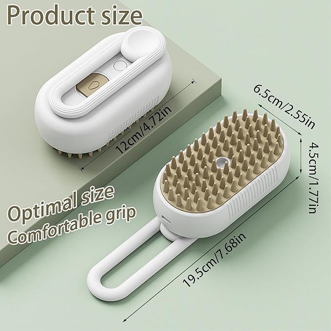 Cat Steam Brush for Shedding Dog Brush with Steam Pet Hair Cleaning Brush Comb for Spray 3 in 1 Pet Grooming for Long & Short Haired Pets – Spritz Defur Comb for cats(Gray)