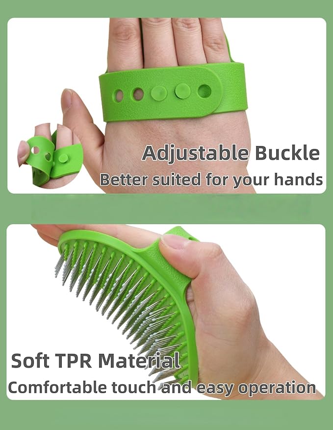 4-Pack Silicone Cat Brush Set, Pet Scratcher and Massager – Adjustable Pet Deshedding Brush, Bath Brush for Cats and Dogs, Suitable for Furniture Legs & Corners (Needle Style - 2PCS (Blue + Green))