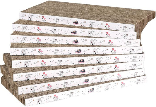 8 Packs in 1 Cat Scratch Pad, Cat Scratcher Cardboard,Reversible,Durable Recyclable Cardboard, Premium Scratch, Suitable for Cats to Rest, Grind Claws and Play