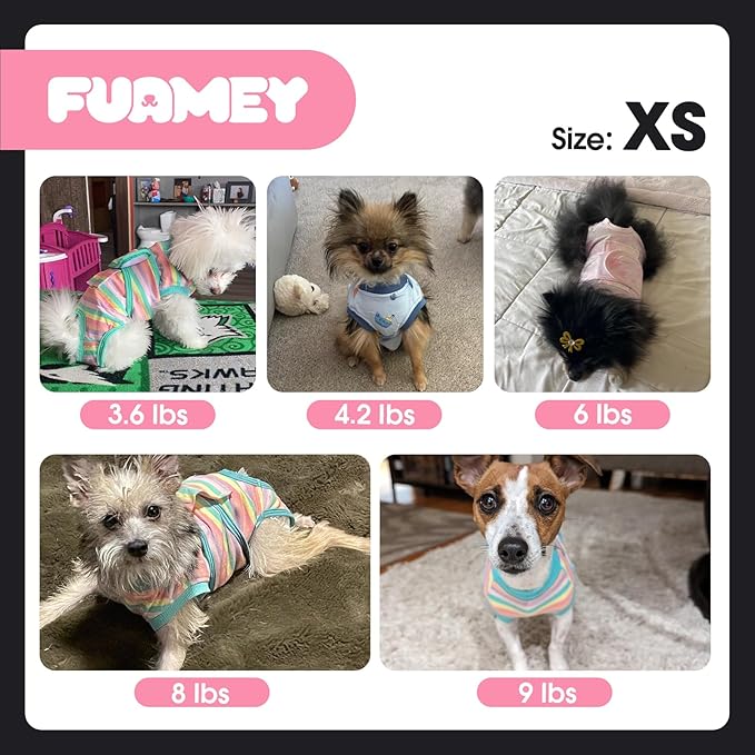FUAMEY Recovery Suit for Dogs After Surgery,Soft Breathable Dog Bodysuit E-Collar & Cone Alternative Surgical Suit,Male Female Dog Neuter Spay Suits Anti Licking Wounds Onesie Purple Leopard XS
