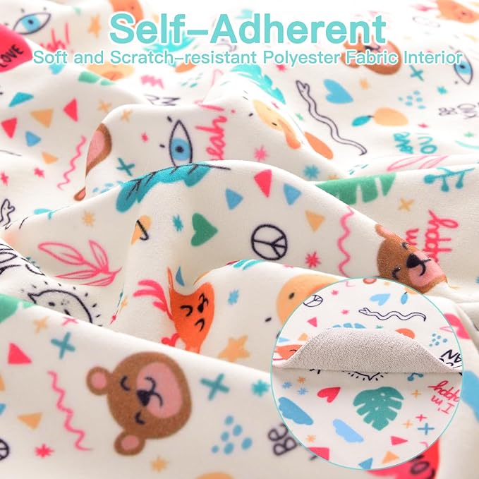 33.5" Cat Wrap for Grooming, Maximum, Self-Adherent Soft Cat Blanket for Nail Clipping, Anti-Scratch-Escape Calming Wrap, Cats Burrito Swaddle for 6-18 lbs (Green Kitten, XX Large)