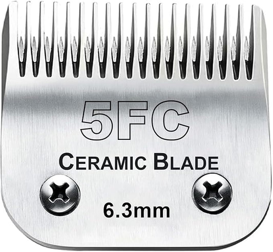 5FC Blade Dog Grooming Clipper Replacement Blades Compatible with Andis Dog Clippers,Detachable Ceramic Blade & Stainless Steel Blade,Size-5 FC 1/4-Inch Cut Length (64122)