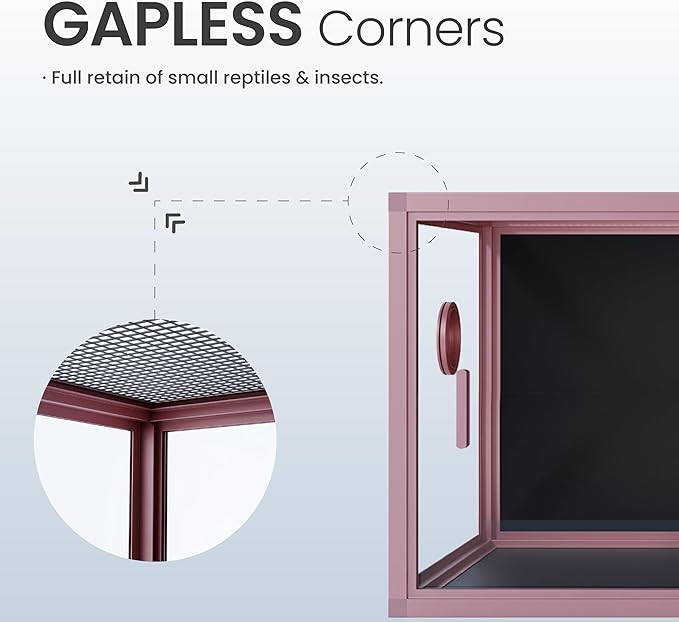 50 Gallon Bearded Dragon Tank, Reptile Enclosure for Easy Maintenance, Front Opening Reptile Tank with Top Screen Ventilation & Glass Sliding Door 36''x18''x18''