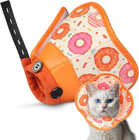 Cat Cone Collar Soft for Wound Healing, Foldable Neck Recovery Cone Anti Licking, Small Adjustable Surgery Cat Head Cone Alternative for Kittens(Size: M)
