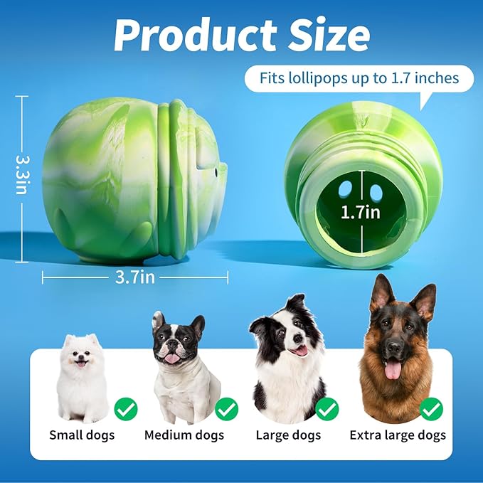 Dog Toy, Frozen Treat Toys, Treat Dispensing Chew Toy for Small Medium Large Dogs, Long-Lasting Interactive to Keep Pup Distracted & Reduces Anxiety, Freezable Fillable Dog Puzzle Toys - Green