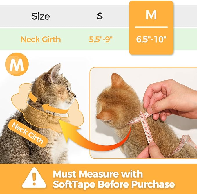 ComSaf Cat Cone Collar Soft - Cat E Collar Cones to Stop Licking, Recovery Elizabethan Collar for Cats After Surgery, Soft Cone for Medium Cats, Waterproof & Lightweight, Yellow Flower, M