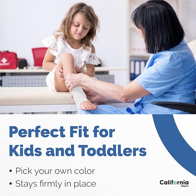 California Basics Self Adhesive Bandage Wrap - Self Adhering Non Woven Cohesive Bandage Rolls - Stretch Wrap - Multi Colored Athletic Tape for Wrist - Waterproof (2 inch- 12 Pack- White)