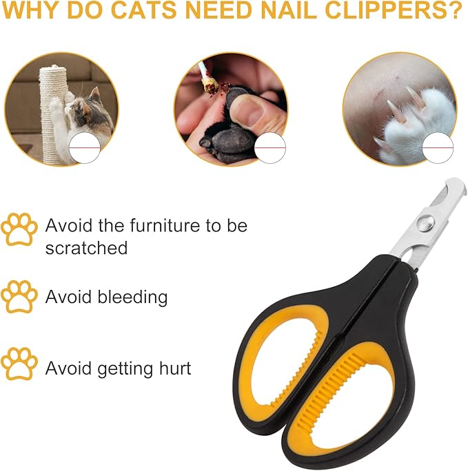 Cat Nail Clipper, Premium Dog Nail Clippers Trimmers Cat Claw Pet Nail Clippers Professional Ergonomic Anti-Slip Small Animals Grooming Tool for Kitten Cats Puppy Birds Hedgehogs Rabbits Hamsters