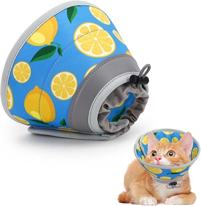 Cat Cone Collar Soft, Comfortable Cat Recovery Collar Pet Cone for Small Large Cats, Lightweight Elizabethan Collar for Cats Kittens After Surgery Prevent from Licking Wounds, Green, S
