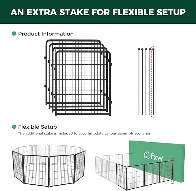 FXW Homeplus Unleashed Indoor Dog Playpen - Stress-Free and Safe Play, Heavy Duty 32 Inch 4 Wire Panels Dog Pen for Small and Medium Dogs, Black│Patented