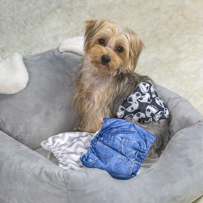 CuteBone Dog Belly Bands for Male Dogs Wraps Washable Doggie Diapers DM06XS