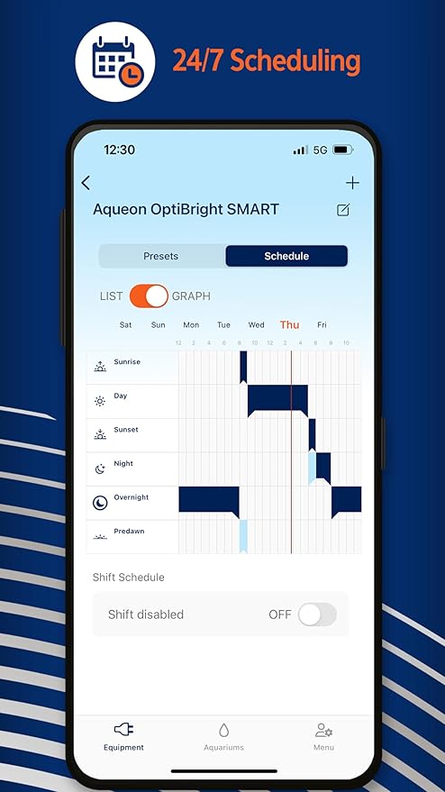 Coralife Fish Tank Aquarium Seascape WiFi/Bluetooth Smart LED Light Fixture, 30-36"